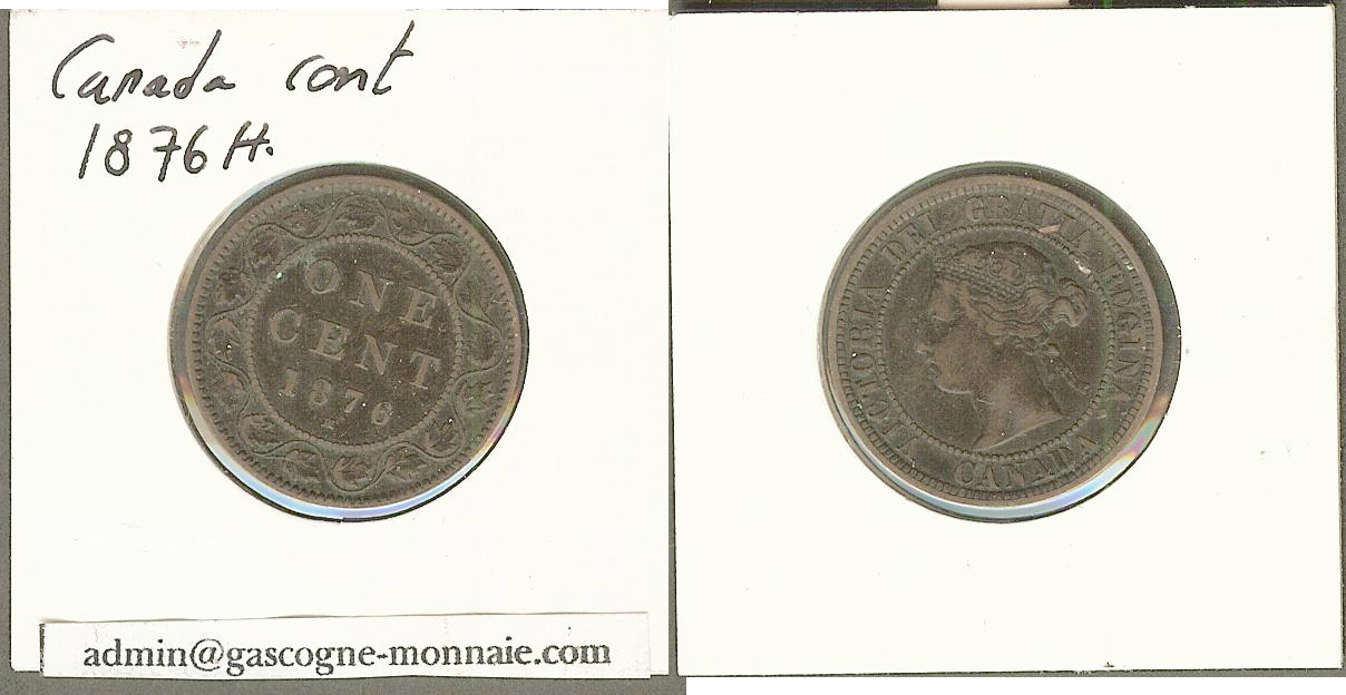 Canada  Cent Victoria 1876 H Heaton TTB